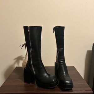 Poster Girl Black Platform knee high Boots